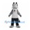 Wolf Mascot Costume in Gray with White Shirt and Black Trousers