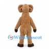 Ram Mascot Costume in Tan with Curled Horns and Cream Belly