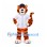 Tiger Mascot Costume in Orange with White Baseball Jersey