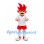 Boy Mascot Costume with Red Spiked Hair White Shirt and Red Shorts