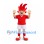Boy Mascot Costume with Red Spiked Hair Red Shirt and White Shorts