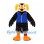 Bird Mascot Costume in Black and Orange with Blue Vest