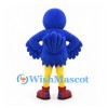 Bird Mascot Costume in Blue with Yellow Beak and Red Shoes