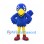 Bird Mascot Costume in Blue with Yellow Beak and Red Shoes
