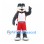 Panther Mascot Costume in Gray with White and Red Basketball Uniform