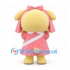 Dog Mascot Costume in Pink Coat and Bow with Crossbody Bag
