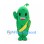 Cucumber Mascot Costume in Green with Yellow Sash