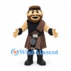 Highlander Mascot Costume with Brown Beard and Tartan Kilt