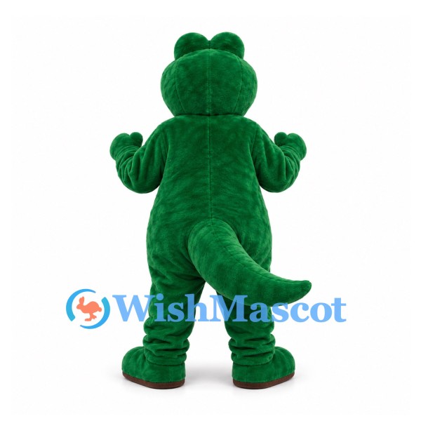 Dinosaur Mascot Costume in Green with Yellow Belly