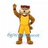 Chipmunk Mascot Costume in Brown with Yellow Sports Uniform