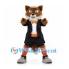 Fox Mascot Costume in Black Tailcoat with Orange Bow Tie