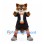 Fox Mascot Costume in Black Tailcoat with Orange Bow Tie
