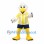 Eagle Mascot Costume in White with Yellow Striped Shirt and Navy Shorts
