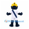 Monster Mascot Costume in Navy with Yellow Hair and White Sports Uniform