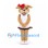 Bobcat Mascot Costume in Tan with White Cheerleader Dress and Red Bow