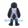 Gorilla Mascot Costume in Dark Gray with Silver Sports Uniform