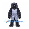 Gorilla Mascot Costume in Dark Gray with Silver Sports Uniform
