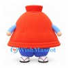 Pot Character Mascot Costume in Red with Blue Trousers
