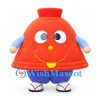 Pot Character Mascot Costume in Red with Blue Trousers