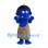 Monster Mascot Costume in Blue with Black Hair and Leopard Print Tunic