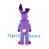 Rabbit Mascot Costume in Purple with Cream Belly and Tall Ears