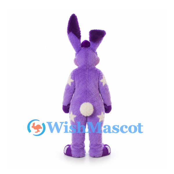 Rabbit Mascot Costume in Purple with Cream Belly and Tall Ears