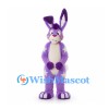 Rabbit Mascot Costume in Purple with Cream Belly and Tall Ears