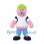 Monster Mascot Costume in Pink with Green Hair and White Sports Shirt