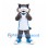 Snow Leopard Mascot Costume in Gray with White Sports Uniform
