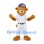 Bear Mascot Costume in Gold with White Pinstriped Baseball Uniform