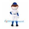 Baseball Character Mascot Costume with Blue Cap and White Uniform