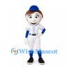 Baseball Character Mascot Costume with Blue Cap and White Uniform