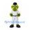 Monster Mascot Costume in Green with White Pinstriped Baseball Uniform