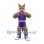 Lynx Mascot Costume in Tan with Purple Basketball Uniform