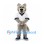 Wolf Mascot Costume in Gray with White Short Sleeve Sports Shirt