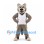 Wolf Mascot Costume in Gray with White Sleeveless Sports Jersey