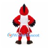 Cardinal Mascot Costume in Red with White Basketball Uniform