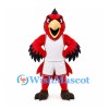 Cardinal Mascot Costume in Red with White Basketball Uniform