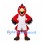 Cardinal Mascot Costume in Red with White Basketball Uniform