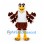 Eagle Mascot Costume in Brown with White Sports Shirt