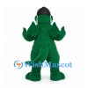 Dragon Mascot Costume in Dark Green with Black Hair and Small Wings