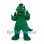 Dragon Mascot Costume in Dark Green with Black Hair and Small Wings