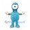 Cyclops Mascot Costume in Blue with Gold Seam Details