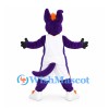 Dragon Mascot Costume in Purple with White Sports Uniform