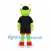 Alien Mascot Costume in Green with Black Sports Uniform
