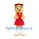 Girl Mascot Costume in Red Dress and Cap with White Boots