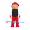 Walnut Mascot Costume in Red Trousers with Black Vest and Red Cap