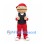 Walnut Mascot Costume in Red Trousers with Black Vest and Red Cap