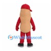 Peanut Mascot Costume in Tan and Red with Sideways Cap
