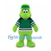 Monster Mascot Costume in Green with Dark Green Hockey Jersey